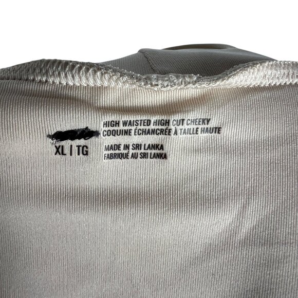 NWOT Aerie High Waisted High Cut Cheeky Bikini Bottoms in Metallic Gold Size XL - Picture 3 of 6